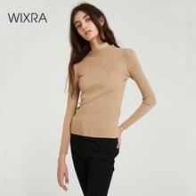 Wixra-suéteres y jerseys ajustados para mujer, suéter de punto de cuello alto sólido con todas las bases, otoño e invierno, 2019 2024 - compra barato