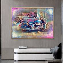 Arte de moto vintage, posteres e impressões na parede, pintura em tela, arte de parede, imagem colorida para sala, decoração de casa 2024 - compre barato