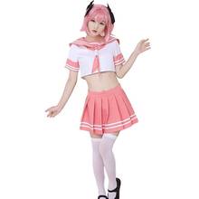 Anime Fate Astolfo Cosplay Costume JK  School Uniform Sailor Dress Outfi Women Fancy Outfit Anime Halloween Costume 2024 - buy cheap