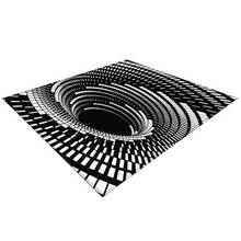 Tapetes com estampa 3d de área, tapetes de vórtice, preto e branco, ilusão visual, três dimensional 2024 - compre barato