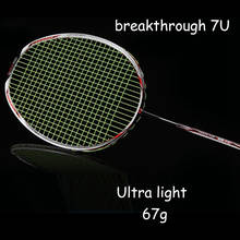 Ultralight 7U Carbon Fiber Badminton Racket Professional Carbon Raket Badminton String With Badminton Bag And Tennis Grip Raquet 2024 - buy cheap