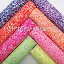 Glitterwishcome 21X29CM A4 Size Neon Glitter Fabric Sheets, Chunky Glitter Leather Fabric Sheets, Mixed Colors for Bows, GM467A 2024 - buy cheap