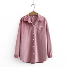 Plus tamanho feminino longo mangas compridas veludo blusa carta bordado topos vintage sólido a line muçulmano 2024 - compre barato