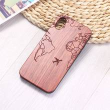 Passport Flight Travel World Map Engraved Wood Phone Case Funda For iPhone 6 6S 6Plus 7 7Plus 8 8Plus XR X XS Max 11 Pro Max 2024 - buy cheap