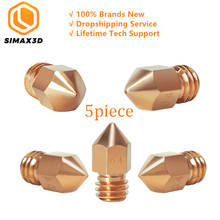 SIMAX3D 3D printer kit accessories 5pac 3D Printer Nozzle 0.4mm MK8 Extruder Head for DIY impresora 3D Printer ender3 pro hotend 2024 - buy cheap