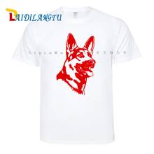 Fashion German Shepherd Alsation Dog Men Adult T Shirt Short Sleeve Cotton Man Tshirts T-shirt Tops Tees 2024 - buy cheap