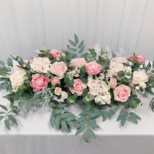 HVAYI Artificial Rose Flower Row Small Corner Flowers Table Runner pink Silk Fake Flowers Wedding DIY Home Garland Decor Flores 2024 - buy cheap
