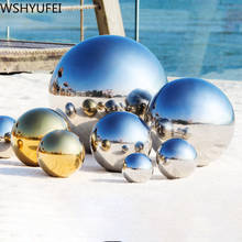 Bola espelhada de aço inoxidável e prata 304, bola oca para decoração de jardim e festas, ornamento para bolas de natal, 25mm ~ 76mm, 1 peça 2024 - compre barato
