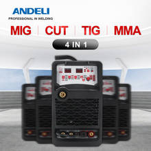 ANDELI MCT-520D умный портативный сварочный аппарат 4 в 1, MIG TIG CUT MMA и Flux, сварка без газа, многофункциональный сварочный аппарат 2024 - купить недорого