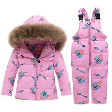 Abrigos de invierno rusos, Parkas con capucha de Dumbo de dibujos animados, mono infantil de piel de bebé, traje de nieve grueso, conjunto de ropa de nieve 2024 - compra barato