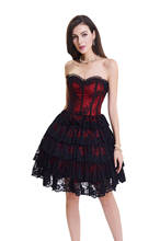 Best Selling Sexy Overbust Corset Bustier Plus Size Push Up Gothic Lace Evening Women Casual Dress With Tutu Skirt 2024 - buy cheap