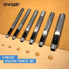 OWDEN 6Pcs Leather Hollow Punch Set 1/8" 5/32" 3/16" 7/32" 1/4" 5/16" Round Handmade Belt Drilling Hole Puncher 2024 - buy cheap