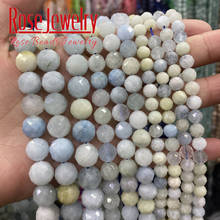 Faceted Natural Aquamarines Stone Beads Loose Spacer Beads 15 Inches 6 8 10mm Pick Size For Jewelry Making Diy Bracelet Necklace 2024 - buy cheap