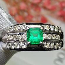 A413 Fine Jewelry Real 18K Gold Colombia Origin Green Emerald Gemstone 0.53ct 18k Gold Diamonds Male's Ring Presents 2024 - buy cheap