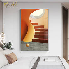 Paisaje Interior de sueño abstracto con edificio, lienzo de impresión, carteles artísticos de pared, imágenes para sala de estar, decoración del hogar 2024 - compra barato