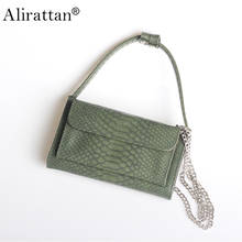 Alirattan New Snake PU Leather Handbags foe Women Fashion Chain Shoulder Crossbody Clutch Luxury Brand Travel Shopping Bag 2024 - buy cheap