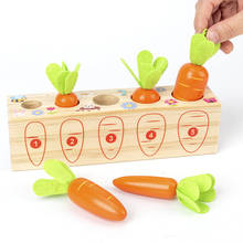 Juguete Montessori de madera para niños, divertido juego de zanahoria con inserción Digital, juego de mesa de matemáticas de coordinación mano-ojo, juguetes educativos 2024 - compra barato