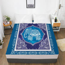 Personalize as folhas cabidas capa de colchão com faixa elástica lençóis de cama 3d 180x200 200x200 folha cama bohemia elefante 2024 - compre barato
