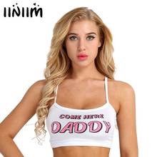 Mulheres verão algodão vêm aqui papai imprimir camis magro sexy cropped camisola feminina espaguete femme colete streetwaer colheita topo 2024 - compre barato