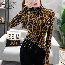 Fashion Women Long Sleeve Leopard Blouse Turtleneck Shirt Ladies OL Party Top Streetwear Blusas Elegante Plus Size Tops 7704 50 2024 - buy cheap