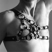 Fetish Men Sexual Chest Harness Strap Gothic Leather Top BDSM Gay Body Bondage Cage Harness Belt Rave Costumes for Adult Gay Sex 2024 - buy cheap