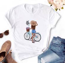 Y so the adventure begins, camisetas de bicicleta para mujer, camiseta divertida informal de algodón para mujer, camiseta Hipster PH-10 2024 - compra barato