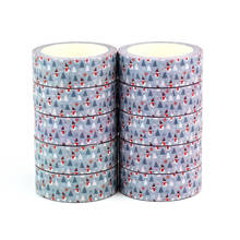 Fita decorativa de algodão de natal, adesivo para scrapbooking com árvore branca e 10 fitas de papeleria kawaii 2024 - compre barato