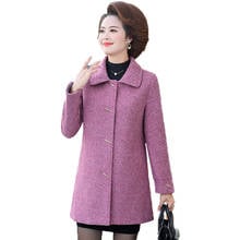 NEW 2022 Fashion Women's Wool Jackets Autumn Winter Blended Woolen Windbreaker Coat Mid-Length Single-Breasted Jacket Outwear 5X 2024 - buy cheap