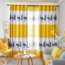 Cortina de cortina estilo nórdico azul, cortinas blackout para janelas, para sala de estar, quarto, crianças 2024 - compre barato