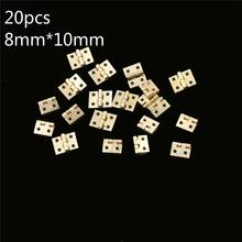 20pcs Cabinet Door Hinges With Nails Brass Plated Mini Hinge Small Decorative Jewelry Wooden Box Furniture Accessories 8x10mm 2024 - buy cheap