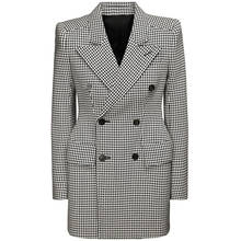 Abrigo ajustado de Tweed para mujer, prenda de alta calidad, de diseño, mezcla de lana con doble botonadura, 2021 2024 - compra barato
