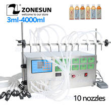 Zonesun 10 cabeças semiautomática elétrica suco de soja leite bebida líquida garrafa máquina de enchimento 2024 - compre barato