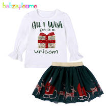 2Piece Baby Girls Fall Clothes Cute Long Sleeve Cotton Christmas Outfits For Kids T-shirt+Lace Tutu Skirt Children Clothing 1965 2024 - buy cheap