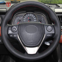 LQTENLEO Black Artificial Leather Steering Wheel Cover for Toyota RAV4 2013-2019 Corolla 2014-2019 Auris 2013-2016 Scion iM 2016 2024 - buy cheap