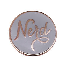 Broche de esmalte macia azul-verde nerd, somente um pino elegante e chique da tribo do nerd 2024 - compre barato