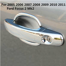 Fit For 2005 2006 2007 2008 2009 2010 2011 Ford Focus 2 Mk2 Chrome Door Handle Cover + Bowl Cup Cap Trim Garnish Molding 2in1 2024 - buy cheap