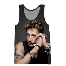 Mamba Top Johnny Hallyday Vest 3D Print Fashion Rock Singer Men Tank Tops Hip Hop Sleeveless French Elvis Women Shirt Undershirt 2024 - buy cheap