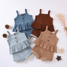 New 2Pcs/Set Infant Baby Girl Clothes Sleeveless Tops Baby Shorts Bowknot Hats Shorts Newborn Toddler Outfits Set 2024 - buy cheap