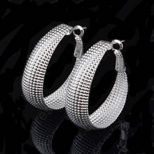 New Brand !!! 925 Sterling Silver Hoop Earrings Women Wedding Jewelry Gift Free Shipping 2024 - buy cheap