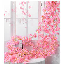 Decoração de casamento rosa de 220 cm | arco artificial da decoração da flor com folhas verdes grinalda de suspensão da parede 2024 - compre barato