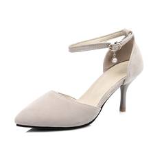 Salto alto feminino de tamanho grande, sapatos de mulher, sapatos de mulheres, com fivelas e estiletes 2024 - compre barato