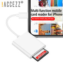 !ACCEZZ 2 in 1 Card Reader Micro SD to Lighting OTG Adapter For iPhone 12 11 XS Pro Max X 8 7 iOS13 Converter Memory Card Reader 2024 - buy cheap
