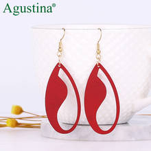 Agustina Fashion Red metal earrings bohemian drop earrings women jewelry earrings long dangle geometry kpop wholesale Statement 2024 - buy cheap
