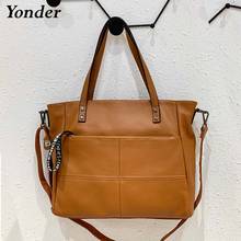 Brown Black Green women's shoulder bag large genuine leather tote bag ladies handbags for women 2020 big real leather hand bag 2024 - buy cheap