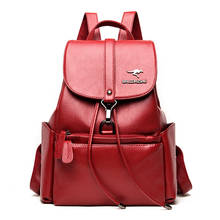 Fashion Women Pu Leather Backpacks High Quality Female Vintage School Bag For Girls Travel Shoulder Bagpack 2024 - buy cheap