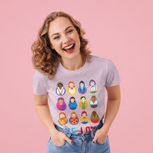 Women Multicultural Nesting Dolls One Love World Peace T-shirts Russia Matryoshka Tshirt Cute Tees Top Awesome Female Clothes 2024 - buy cheap