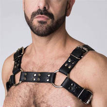 High quality Gay Fetish Sexy PU Leather Harness Men Adjustable Body Bondage Lingerie Chest Harness Belt Erotic Gay Clothes  2024 - buy cheap