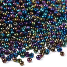 11/0 electroluminiscente de cristal Iris redondo para fabricación de joyas DIY, accesorios de joyería, 2x1,5mm agujero: 0,3mm alrededor de 3300 uds/50g 2024 - compra barato