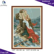 Joy monday a soldação do god ra297 14ct 11ct, kit de costura ponto cruz decoração do mar e mulher com estampas 2024 - compre barato