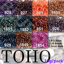 Круглые бусины BLUESTAR Toho, японские цветные стеклянные бусины из бисера в стиле бохо, винтажные аксессуары для одежды, 11/0 прозрачных бусин, 10 г/упак. 2024 - купить недорого